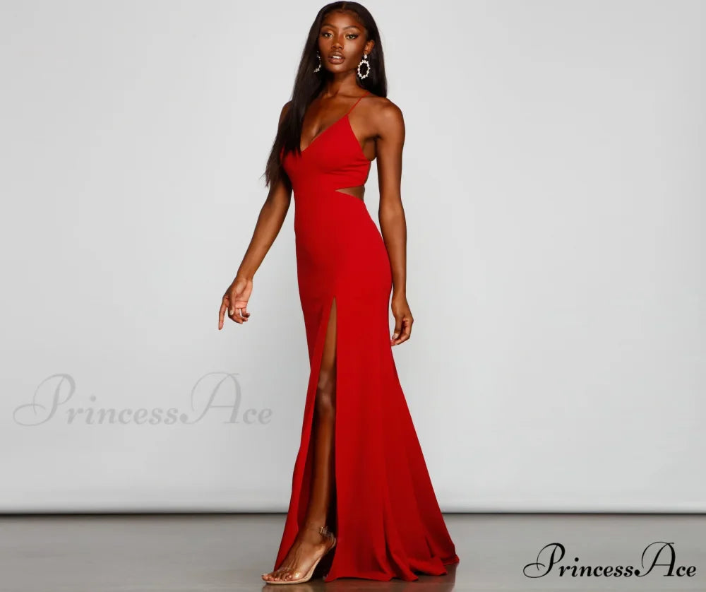 Jolie Formal High Charming Slit A-Line Dress
