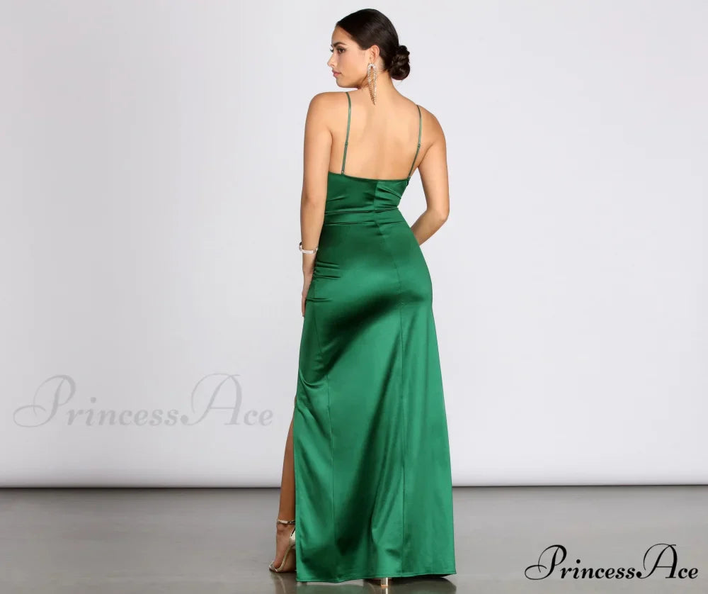 Jolina Wrap Stylish Skirt Satin Dress