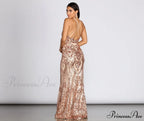 Julieanne Formal Stylish Sequin Scroll Dress
