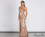 Julieanne Formal Stylish Sequin Scroll Dress