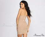 Julissa Knot Front Charming Heat Stone Mini Dress