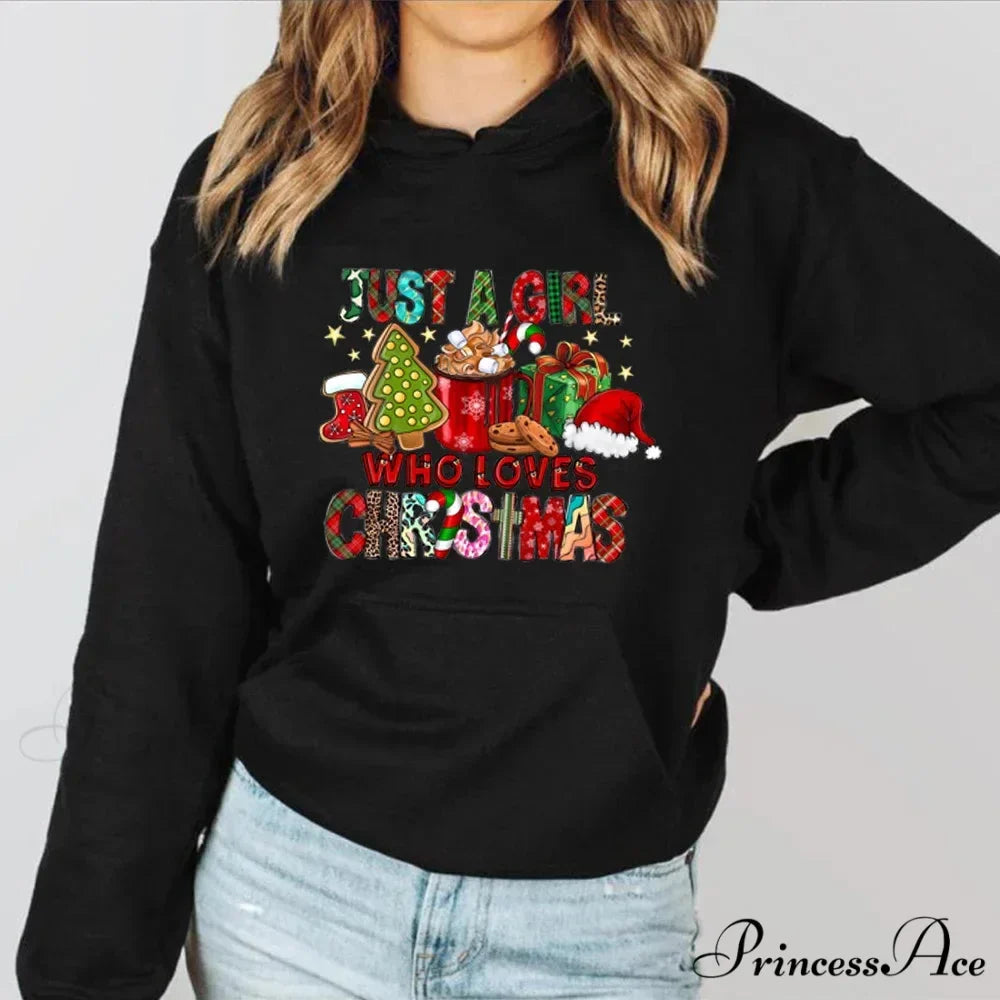 Just A Girl Who Loves Christmas Holiday Autumn Winter Lover Gift Christmas Hoodie