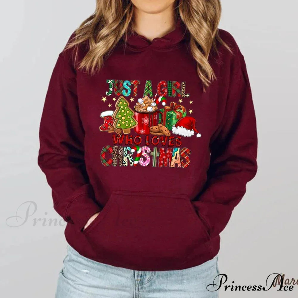 Just A Girl Who Loves Christmas Holiday Autumn Winter Lover Gift Christmas Hoodie