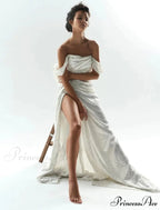 Kaliyah Formal High Charming Slit Lurex Dress