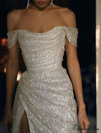 Kaliyah Formal High Charming Slit Lurex Dress