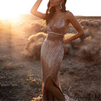 Kayla Sequin Stylish High-Slit Formal Dress