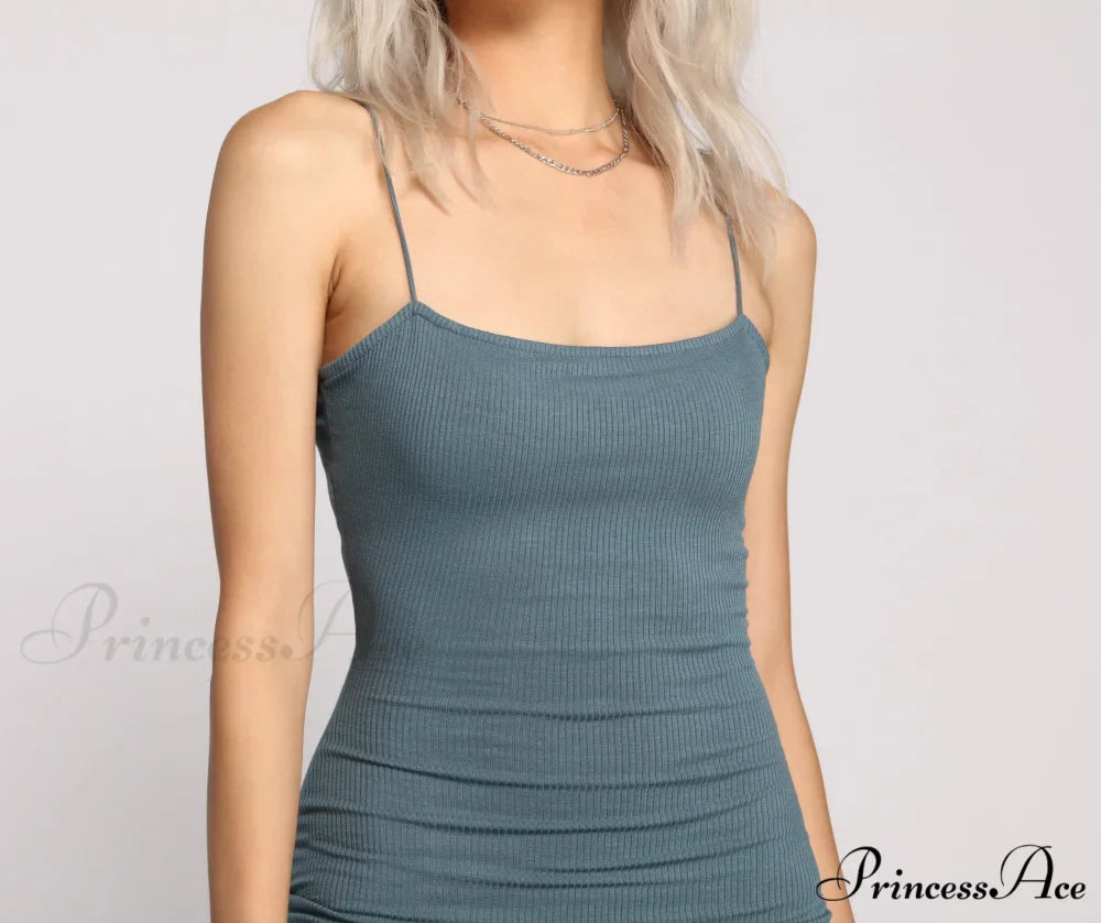 Keep It Basic Charming Ribbed Mini Dress