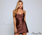 Keep It Sleek Charming Satin Mini Dress