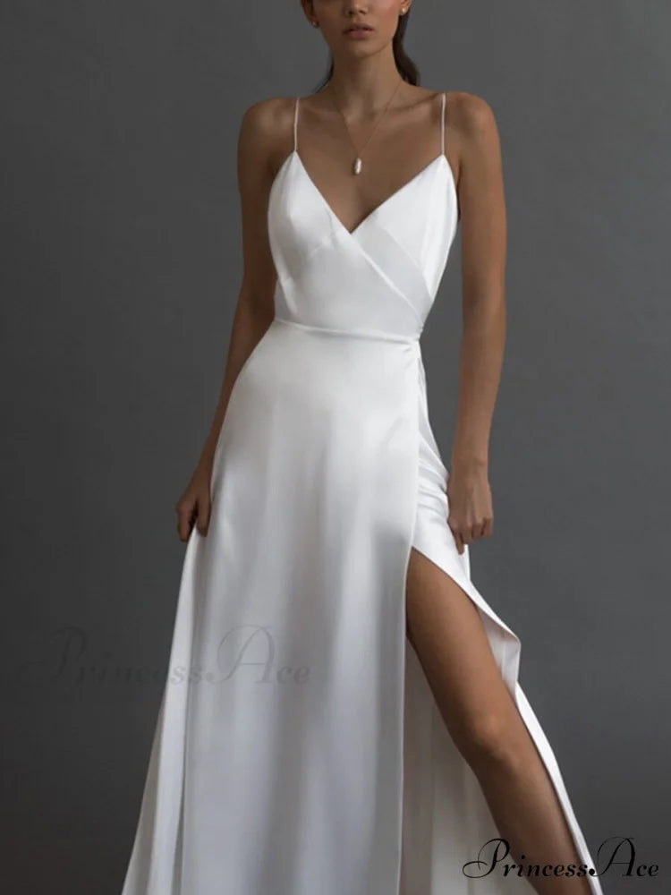 Kiara Satin Stylish High-Slit Mermaid Dress