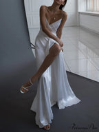 Kiara Satin Stylish High-Slit Mermaid Dress