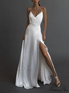 Kiara Satin Stylish High-Slit Mermaid Dress