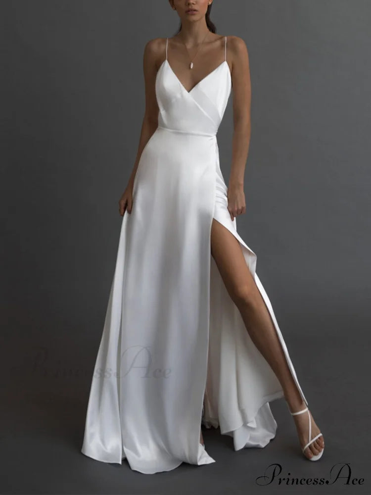 Kiara Satin Stylish High-Slit Mermaid Dress