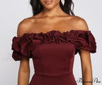 Kiari Formal Off Charming the Shoulder Ruffled Dress