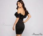 Kiari Formal Off Charming the Shoulder Ruffled Dress