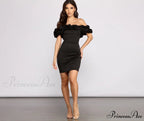 Kiari Formal Off Charming the Shoulder Ruffled Dress