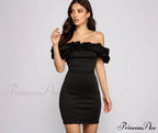 Kiari Formal Off Charming the Shoulder Ruffled Dress