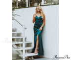 Kimia Formal Stylish Satin Wrap Gown
