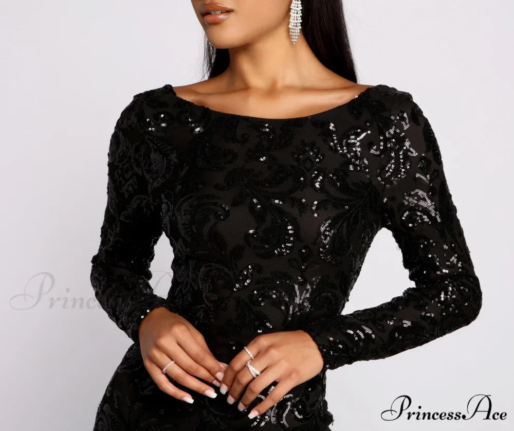 Kimmy Formal Stylish Sequin Mini Dress