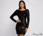 Kimmy Formal Stylish Sequin Mini Dress