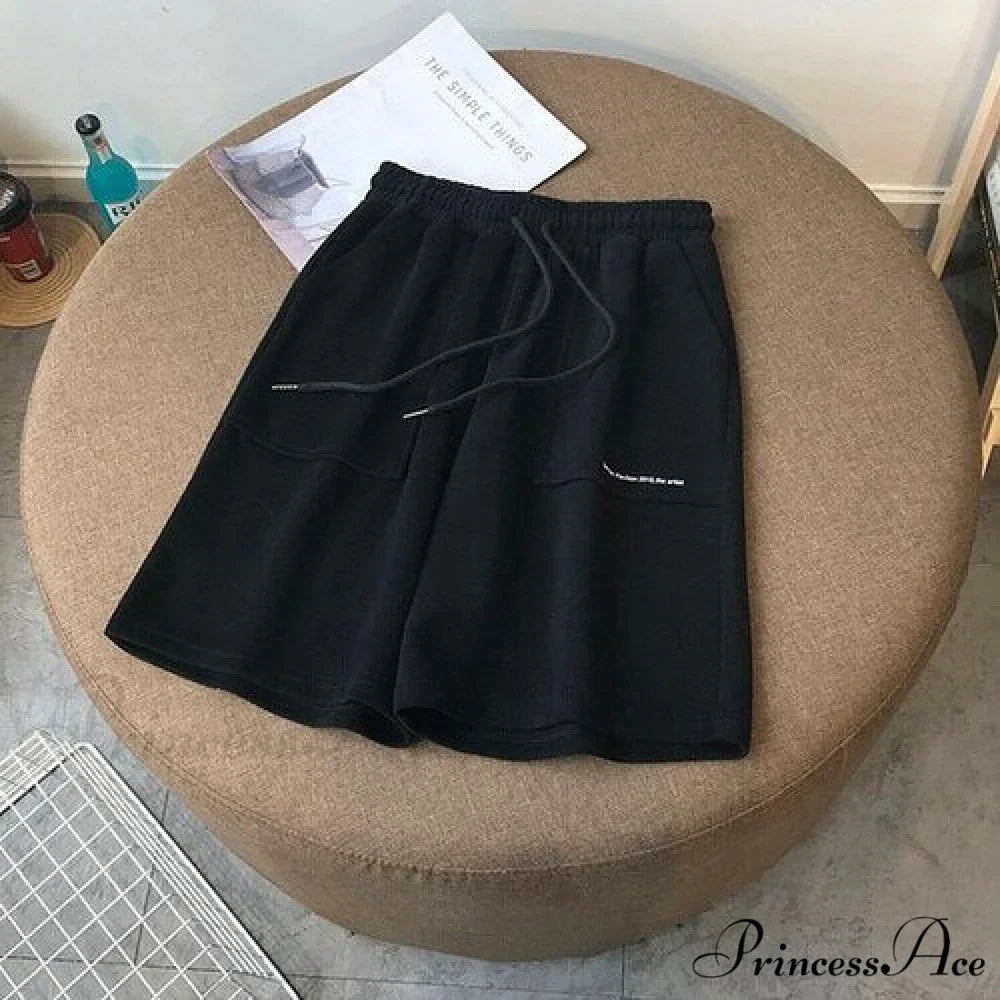 Knee Length Pants Drawstring Korean Shorts