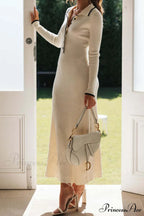 Knit Dress with Lapel