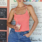 Knit Fasten-Up Halter Crop Top