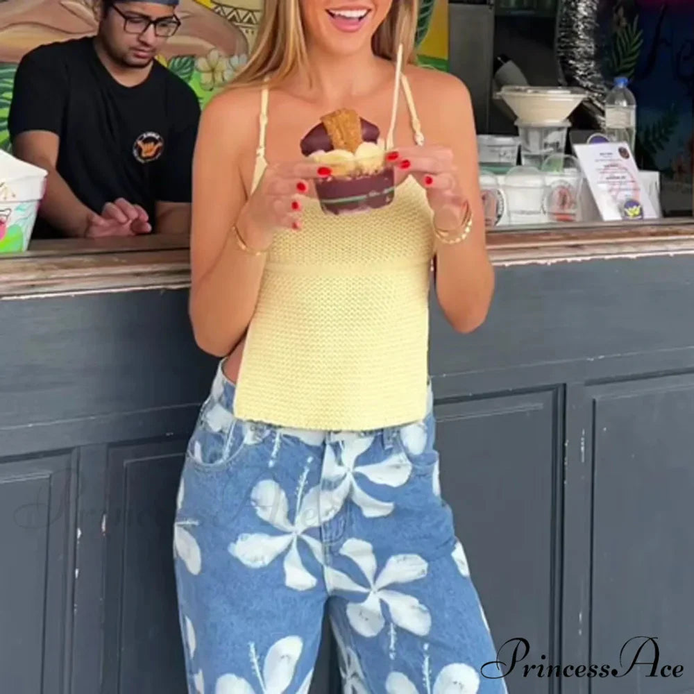 Knit Fasten-Up Halter Crop Top