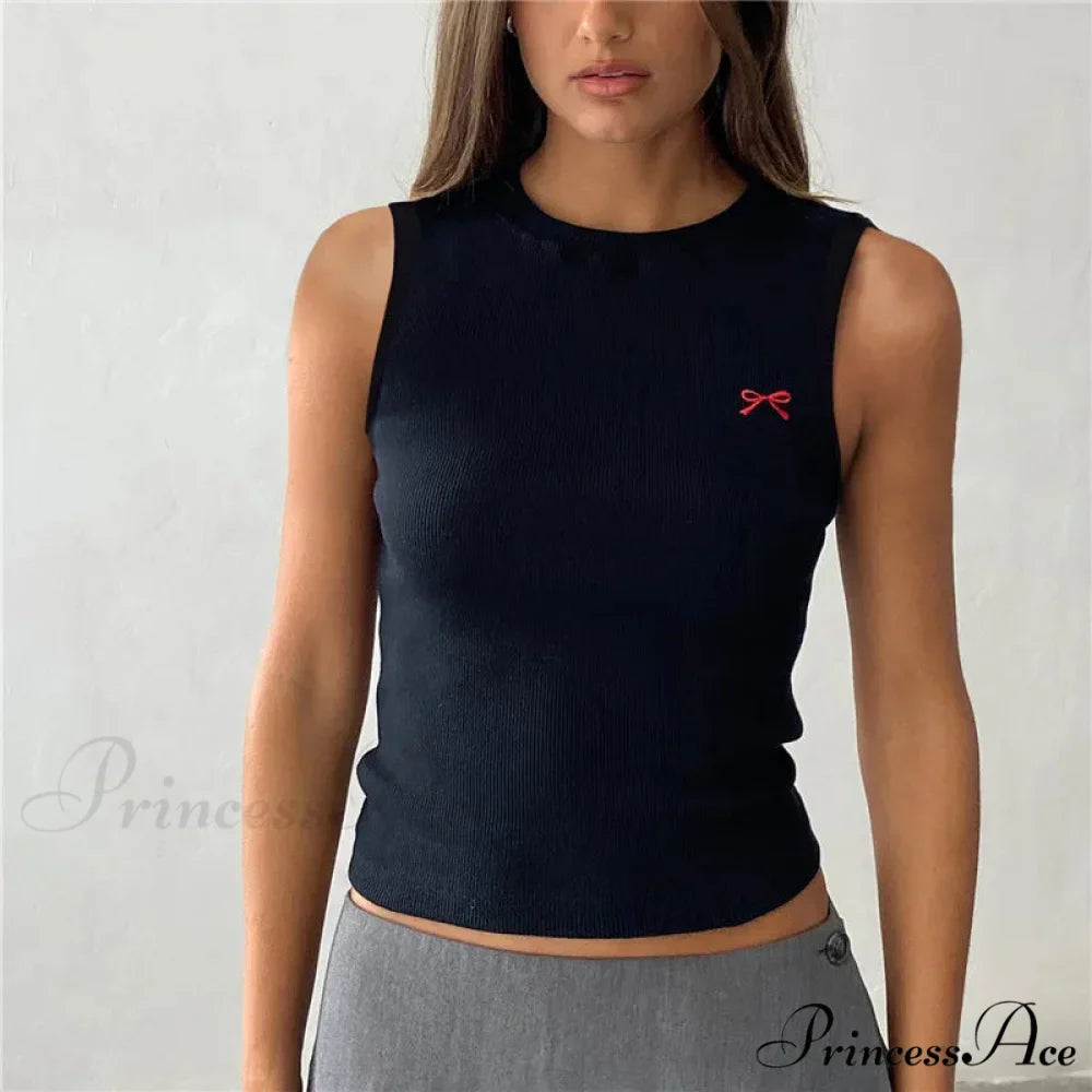 Knit Ribbon Stitch Crop Top