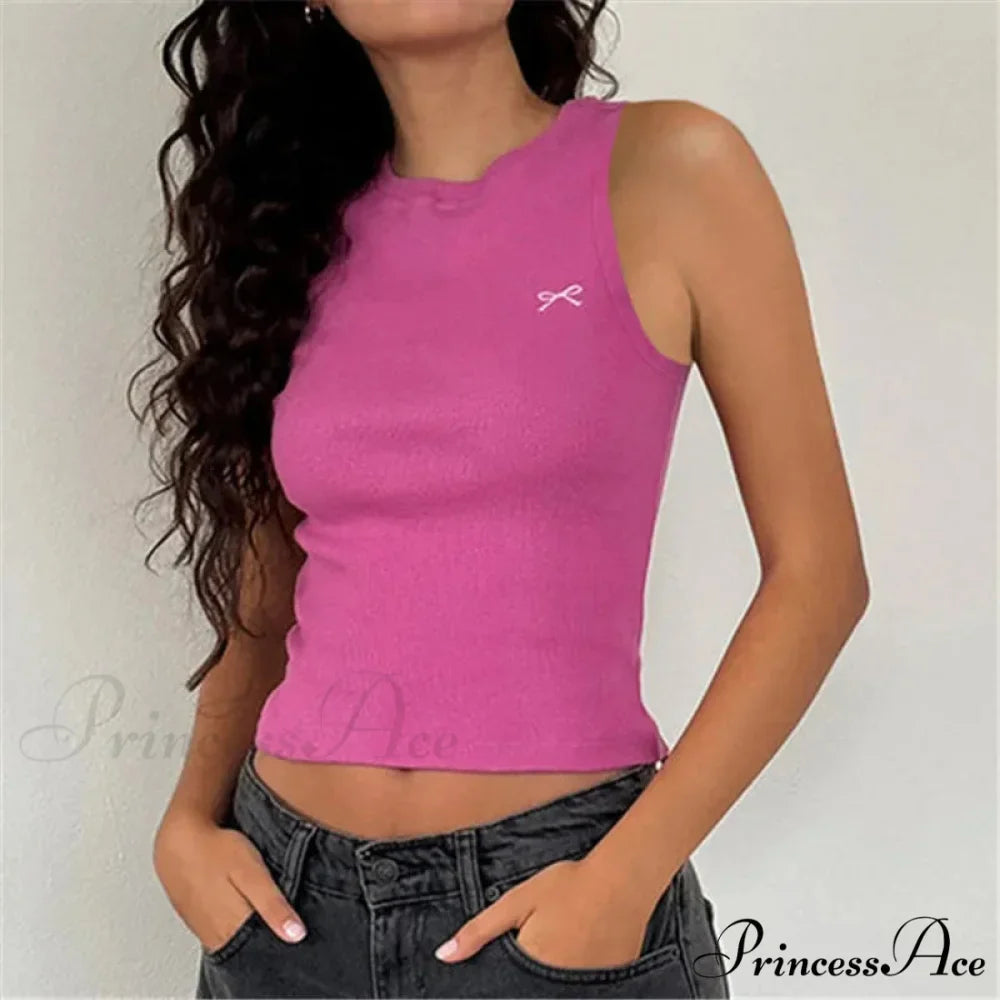 Knit Ribbon Stitch Crop Top
