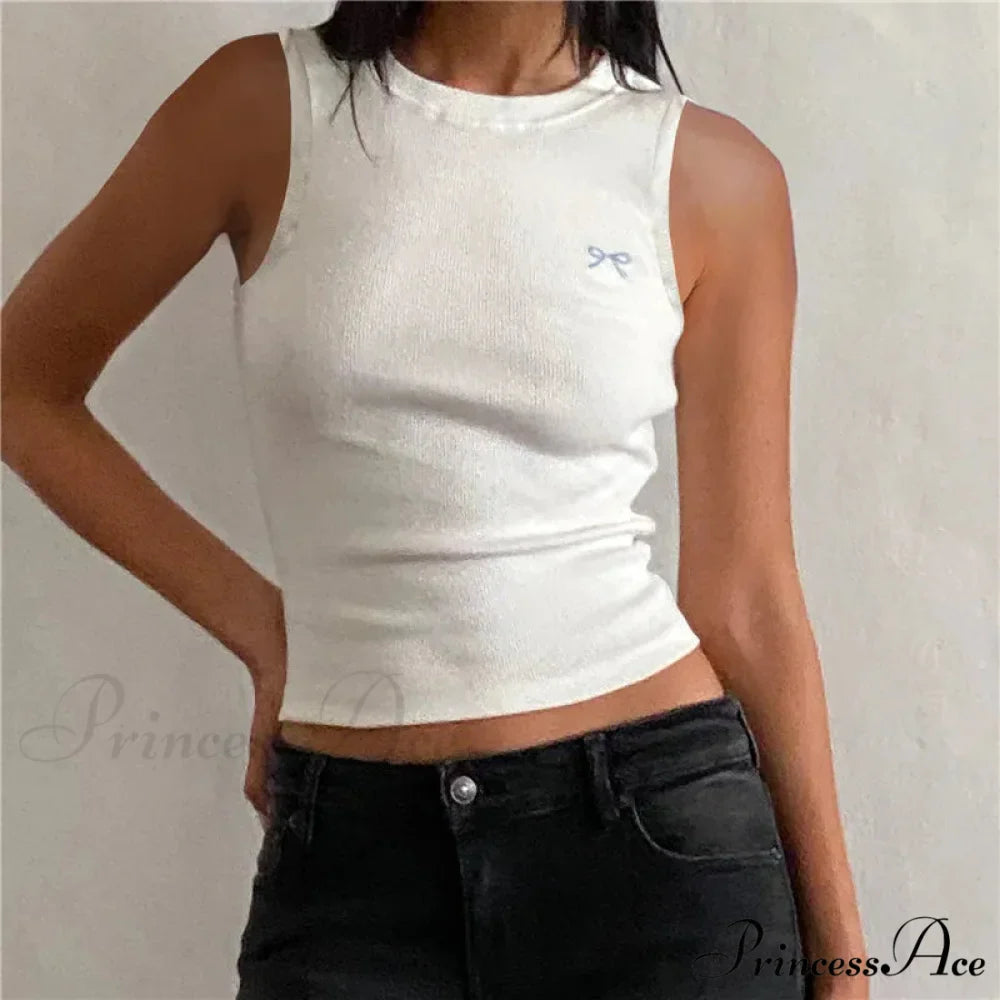 Knit Ribbon Stitch Crop Top