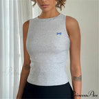 Knit Ribbon Stitch Crop Top