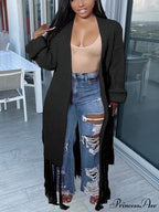 Knit Slit Graceful Turtleneck Sweaters