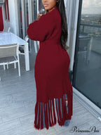 Knit Slit Graceful Turtleneck Sweaters