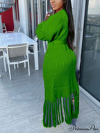 Knit Slit Graceful Turtleneck Sweaters