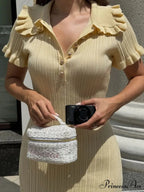 Knit Vintage Single-Buttoned Mini Dress