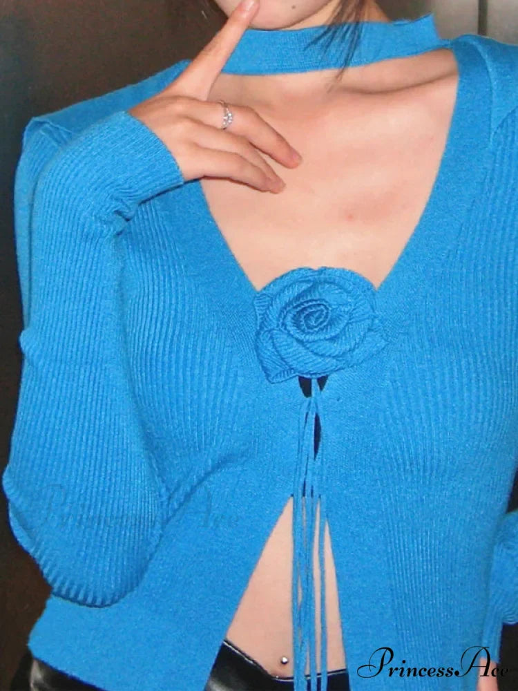 Knitted Cardigan Rose Large for Crop French Lapel Scarf Women