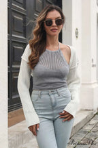 Knitted Cardigan White Cover-Up