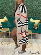 Knitted Color Graceful Block Cardigan