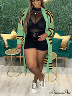 Knitted Color Graceful Block Cardigan