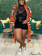 Knitted Color Graceful Block Cardigan