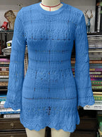 Knitted Empty Out Seductive Backless Beach Mini Boho Dress Cover-up