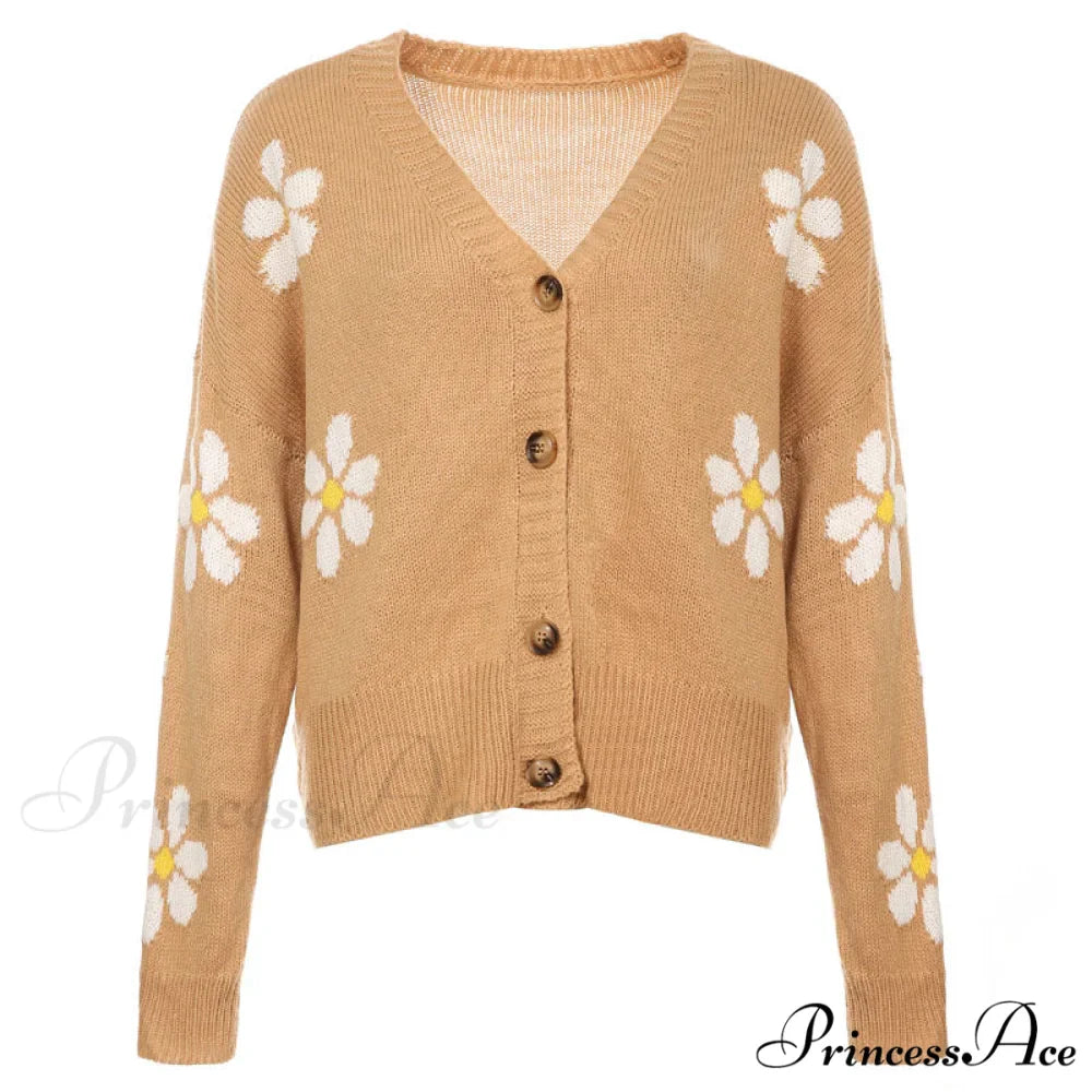 Knitted Flowered Cardigan