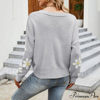 Knitted Flowered Cardigan