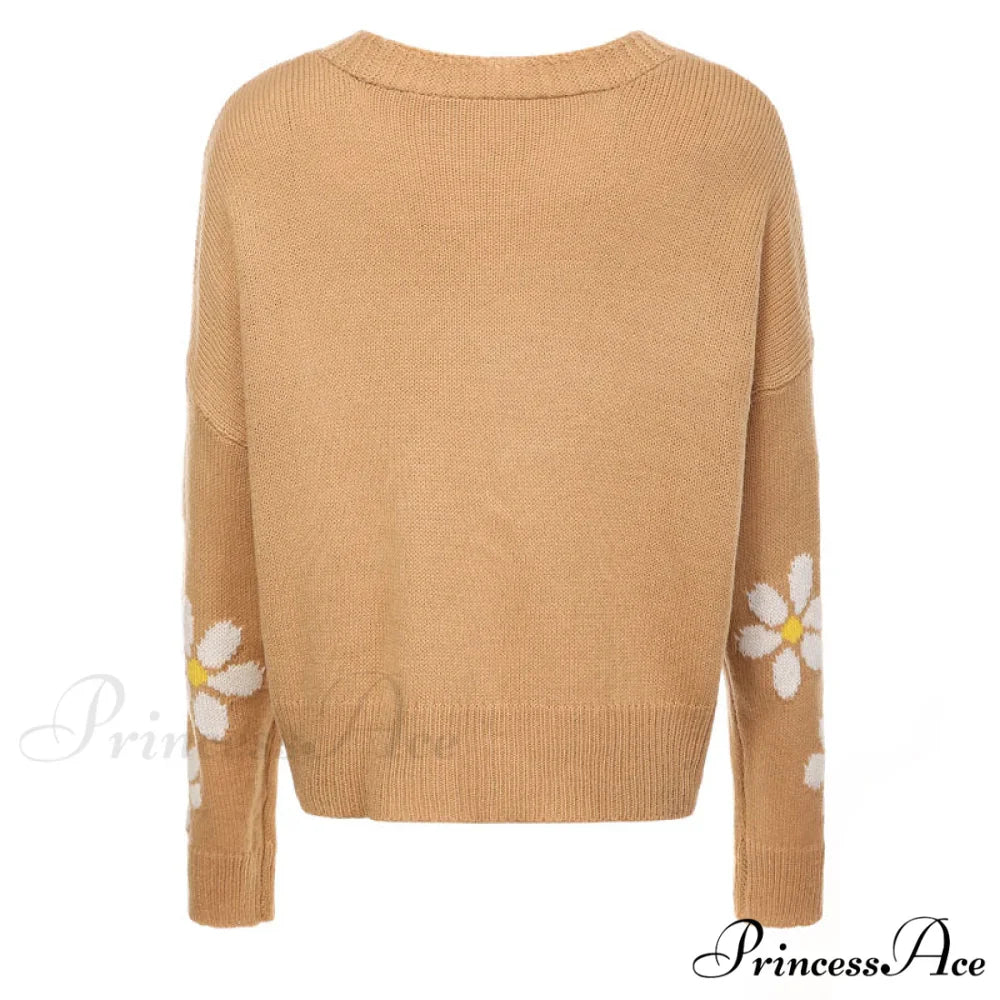 Knitted Flowered Cardigan