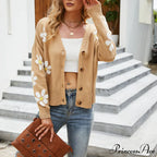 Knitted Flowered Cardigan