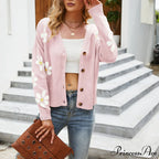 Knitted Flowered Cardigan