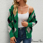Knitted Geometric Cardigan