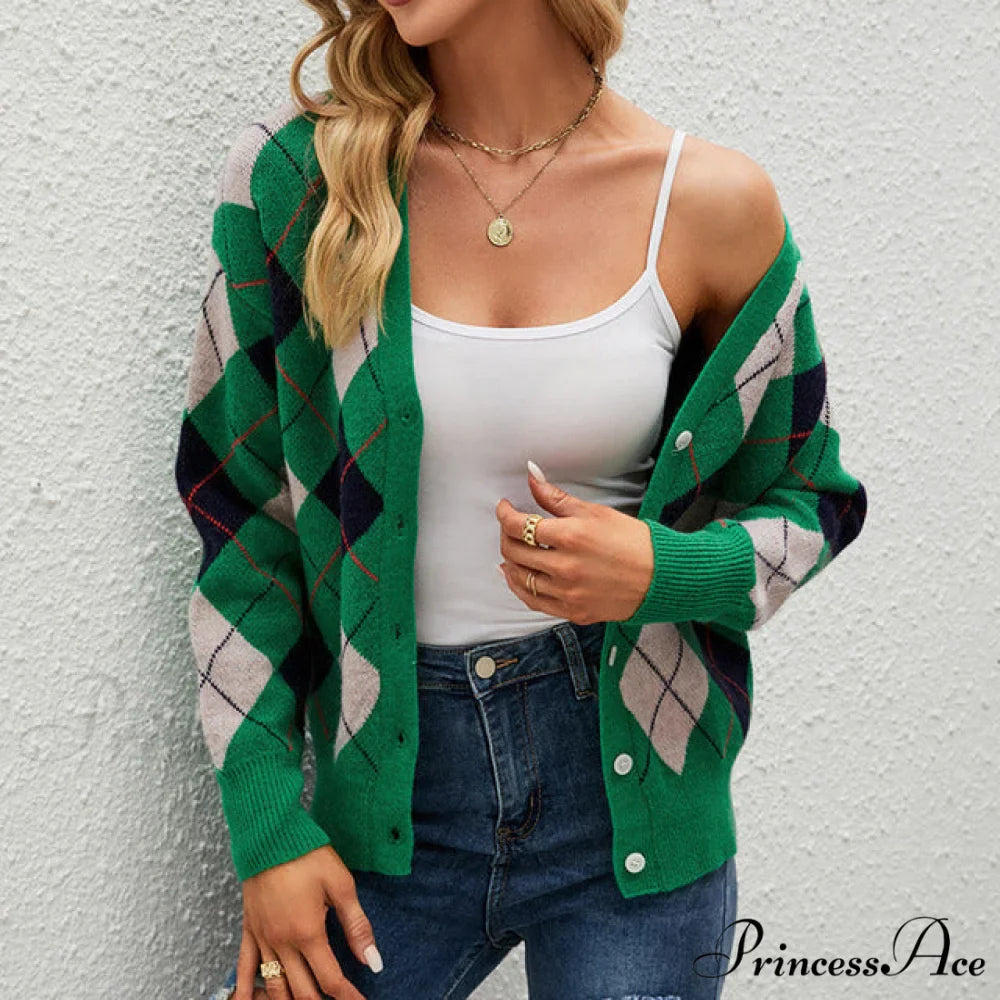 Knitted Geometric Cardigan