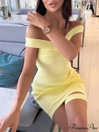 Knitted Halter Bandage Short Dress