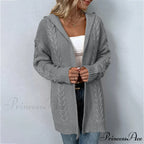 Knitted Hooded Cardigan